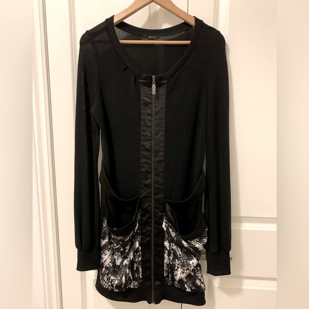Gucci Satin Knit black Zip-Up Tunic size M-L